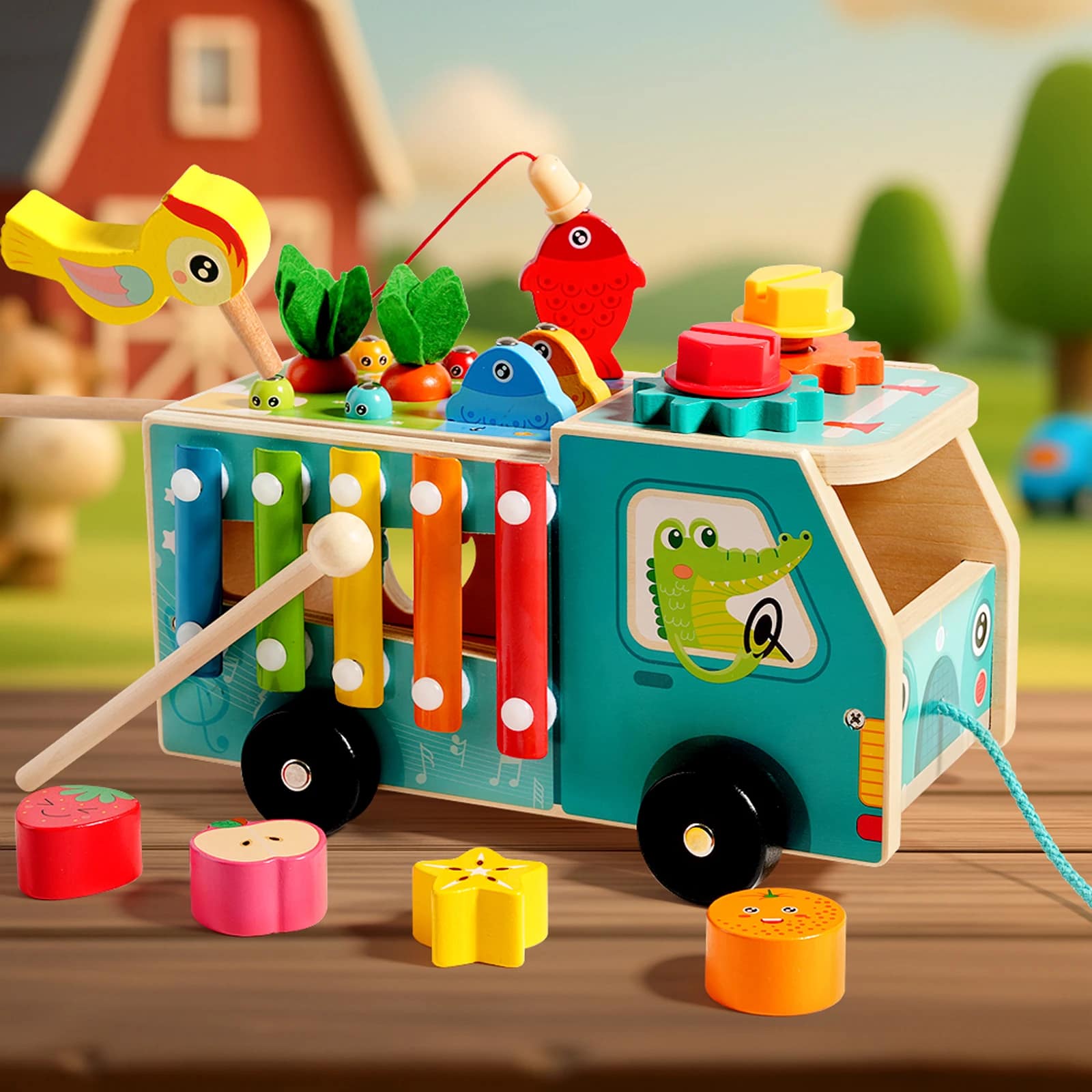 Montessori Farm Truck Multifunctional Toy - Image 5